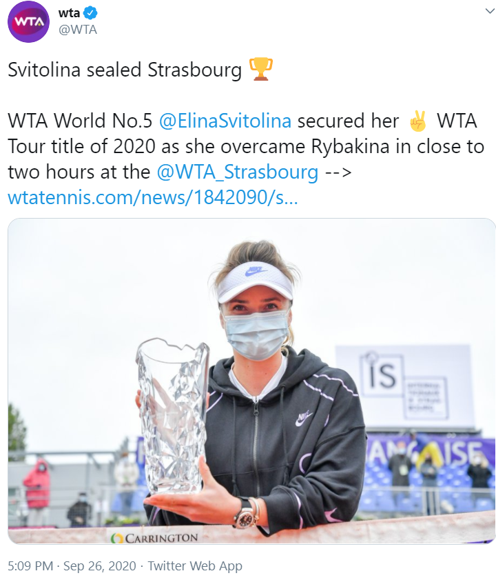 Еліна Світоліна стала переможницею турніру WTA у Страсбурзі | Новини  України - #Букви