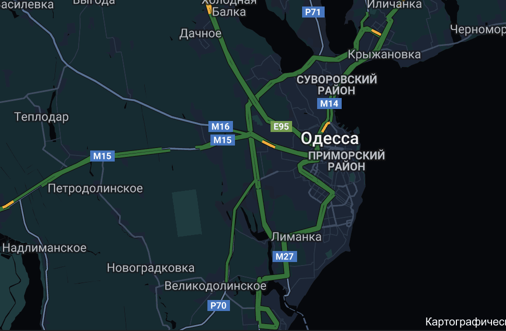Ситуація на дорогах Одеси сьогодні в режимі online