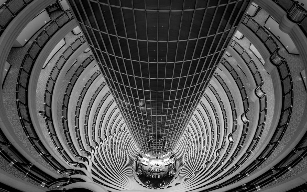inside the grand hyatt in shanghai china theres 548 rooms the hotel occupies the 53rd to 87th floors of the jin mao tower