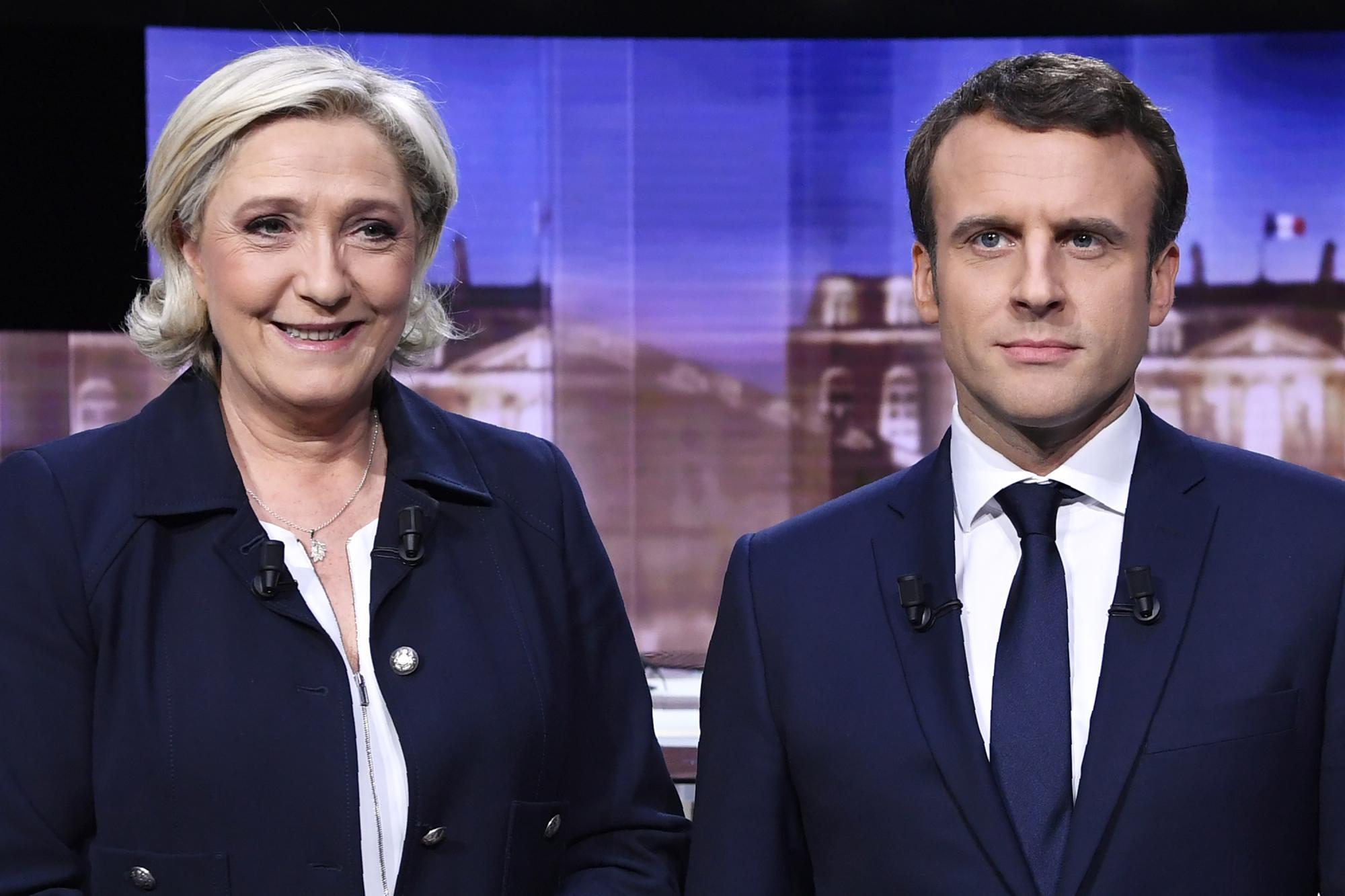 дебаты Ле Пен и Макрон