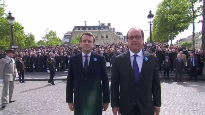 Олланд и Макрон приняли участие в военном параде в Париже