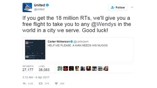 Твит United Airlines