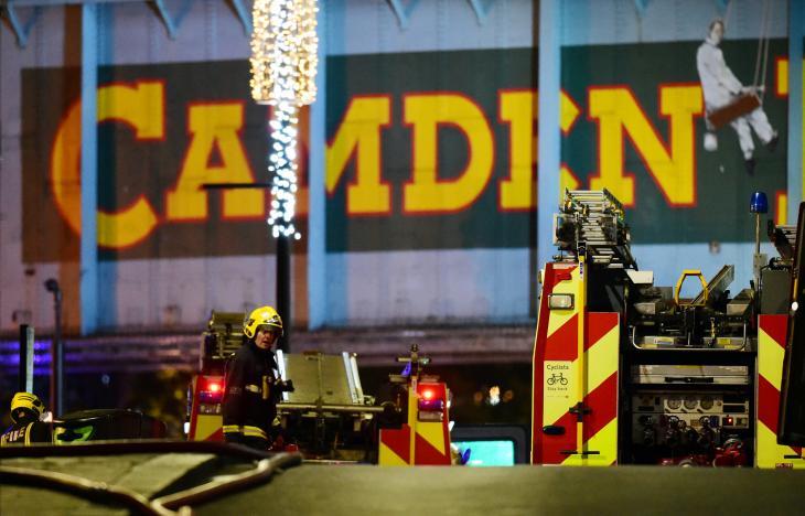 Пожар на рынке Camden Market в Лондоне
