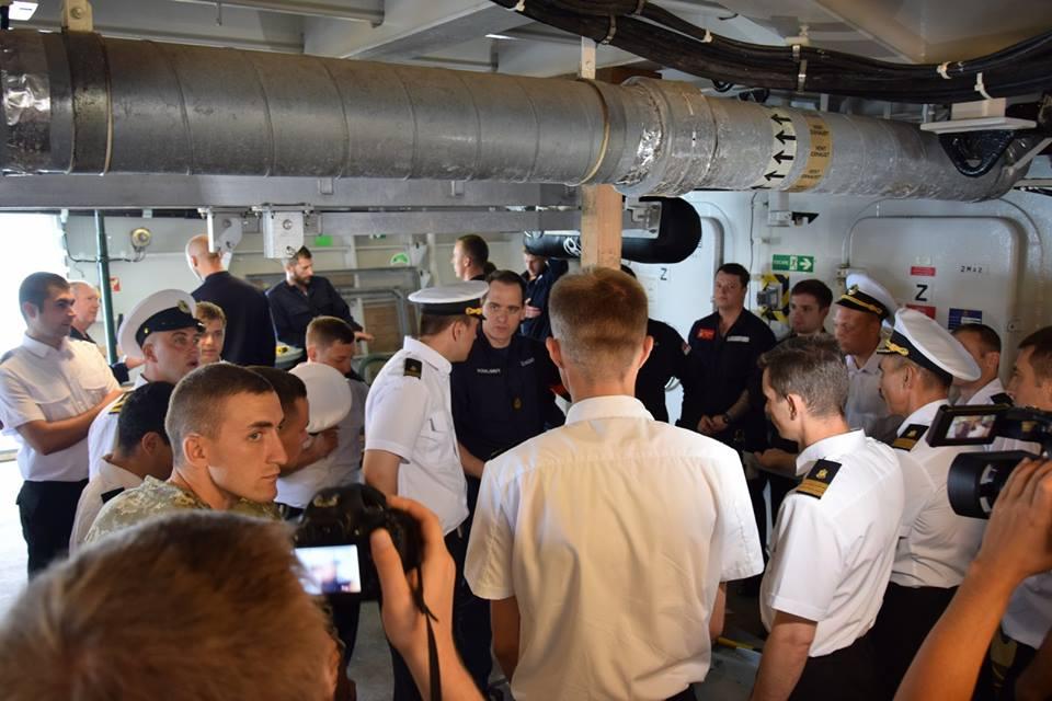 Занятия украинских и британских моряков на эсминце НАТО