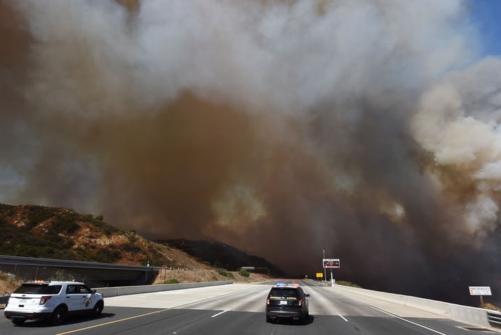 Лесные пожары на севере штата Калифорния