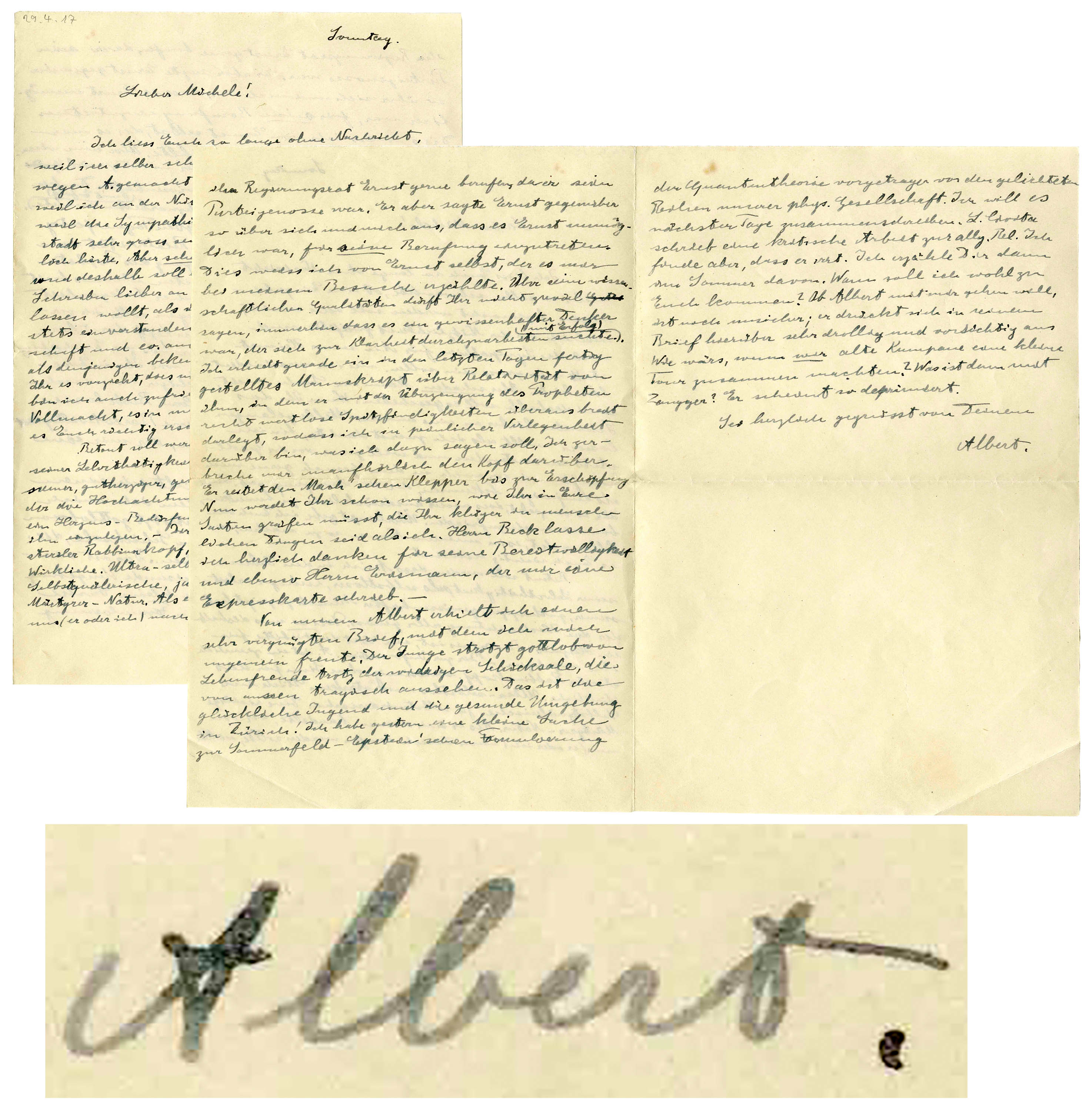 Albert Einstein Autograph Letter