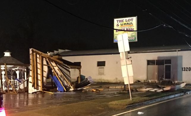 metal carport ripped off building on college st in clarksville photo andrew blyze