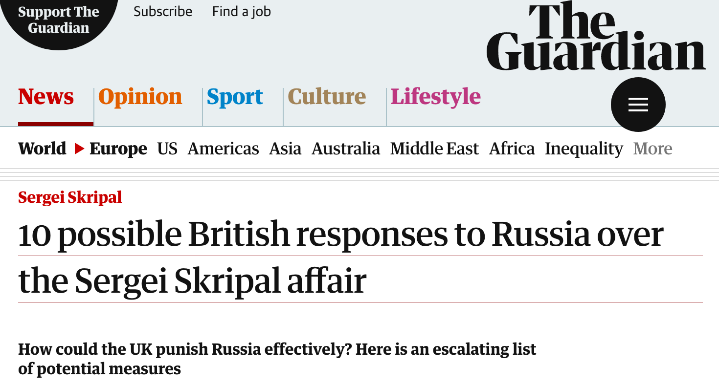 10 possible British responses to Russia
