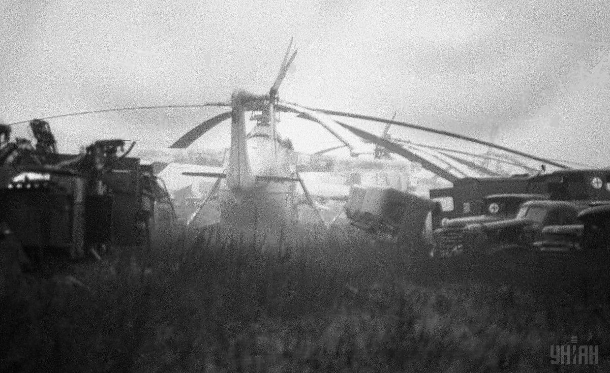 Чернобыльская зона во время ликвидации аварии на АЭС.