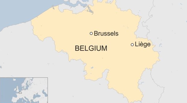 Льеж на карте Бельгии