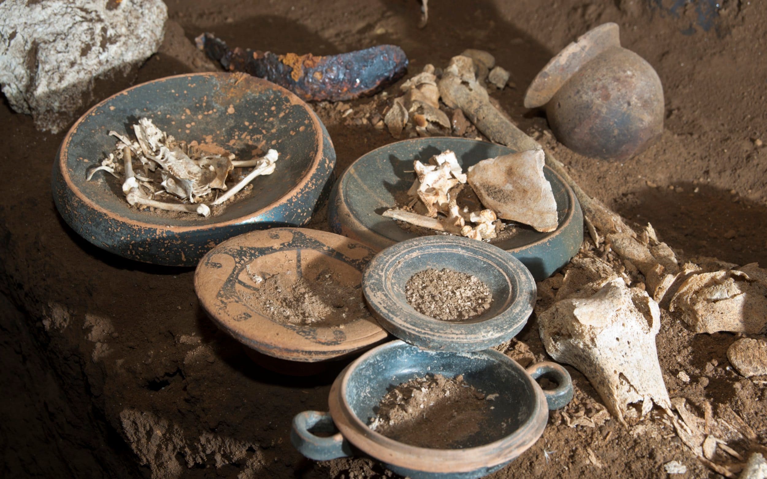 Funerary goods found in tomb