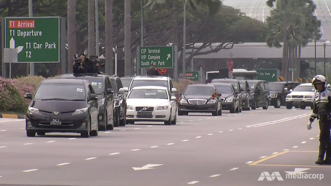 screengrab of kim motorcade leaving airport