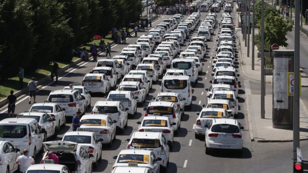 забастовка такси в испании