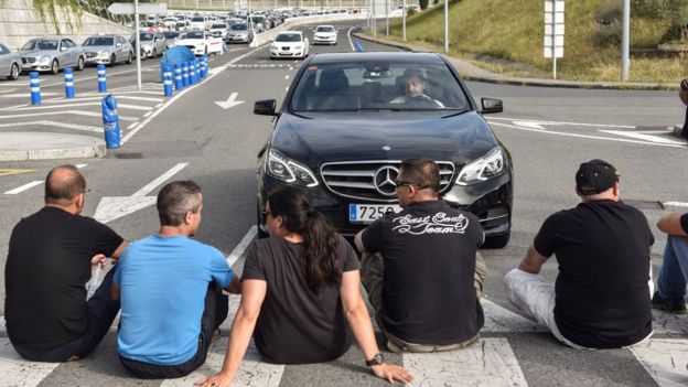 забастовка такси в Испании