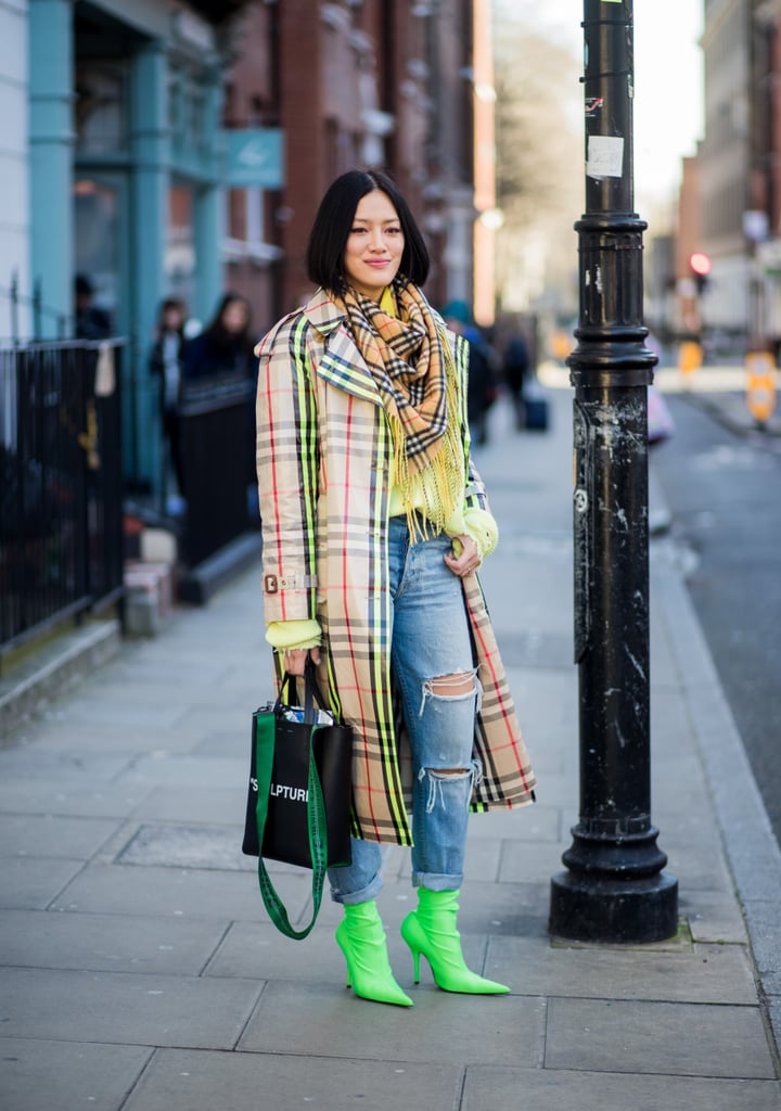 Ripped Jeans Neon Green Ankle Boots